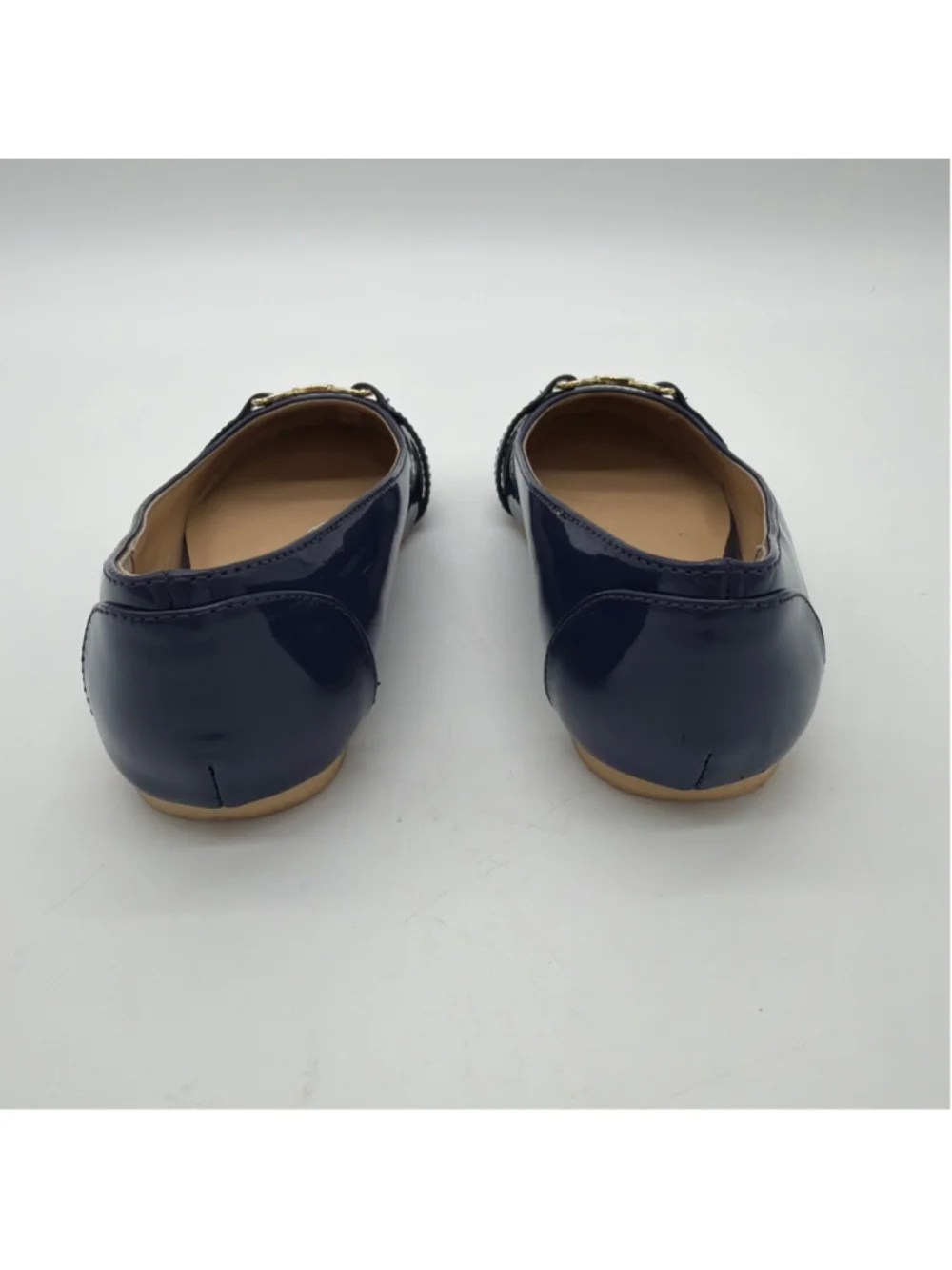 Janie and Jack Dress Shoes Navy Gold Flats Size 10 (Toddler Girl)